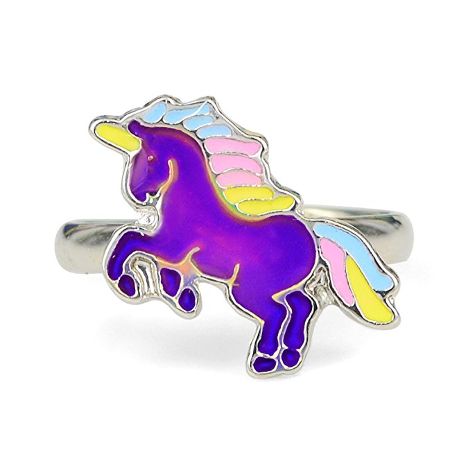 Fun Jewels Fairy Tale Cute Unicorn Color Change Kids Mood Ring For Girls Size Adjustable