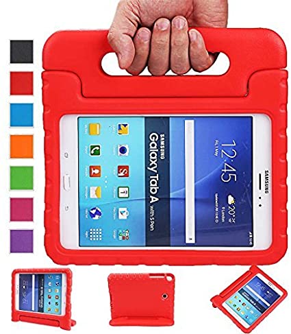 NEWSTYLE Tab A 9.7 Shockproof Case Light Weight Kids Case Super Protection Cover Handle Stand Case for Kids Children for Samsung Galaxy Tab A 9.7 9.7-inch SM-T550 SM-P550 - Red Color