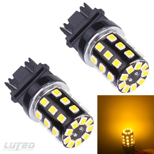 New generationLUYED 2 X 800 Lumens Amber color Super Bright 2835 33 SMD 3056 3156 3057 3157 33-SMD LED Bulbs  Back Up Reverse LightsTail Lights