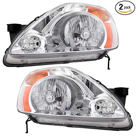 Driver and Passenger Headlights Headlamps Replacement for Honda SUV 33151S9AA01 33101S9AA01
