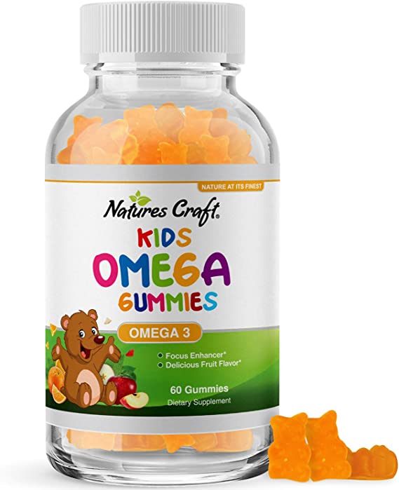 DHA Omega 3 Gummies for Kids - Algae Omega 3 Fish Oil for Kids Gummy Vitamins with Omega 3 Fatty Acids - Kids Fish Oil Omega 3 6 9 EPA DHA Supplements for Brain Booster and Childrens Sleep Aid