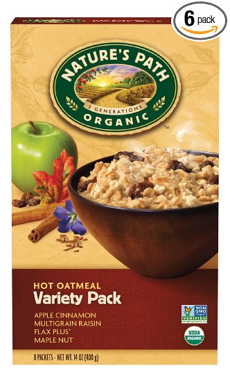 Nature's Path Organic Instant Hot Oatmeal, Variety Pack, 14 Ounce (Pack of 6)