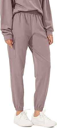 ODODOS Cargo Jogger Pants for Women Cotton Soft Mid Waist Track Cuff Lounge Sweatpant with Pockets