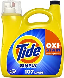 Tide Simply Oxi Boost   Ultra Stain Release, Tough on Stains, Whitens, Brightens, Refreshing Breeze Scent, 151 fl oz, 107 Loads