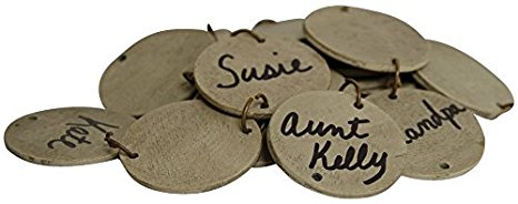 CWI Gifts Replacement Wooden Birthday Tags with Jump Rings, 1.25", 48 rings