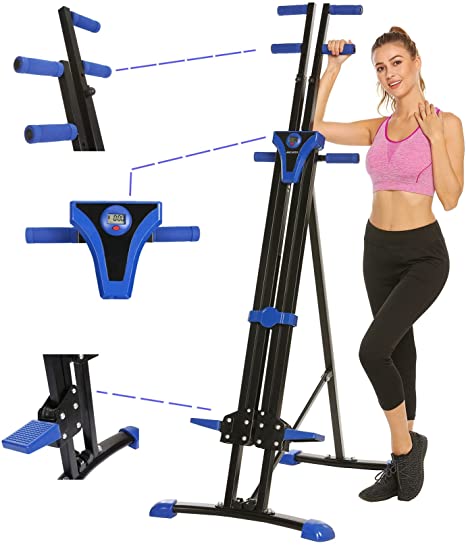 Vertical Climber Upgraded Home Gym Exercise Folding Climbing Machine for Full Body Trainer Fitness Stepper Stair Climber Cardio Workout Training Legs Arms Abs Calf
