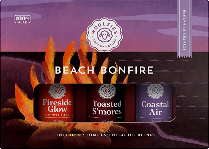 Beach Bonfire Essential Oil Collection | Includes Fireside Glow, Toasted S’Mores, Coastal Air | Aromatherapy Therapeutic Grade Oils | Great Scent for Spa/Home 10ML