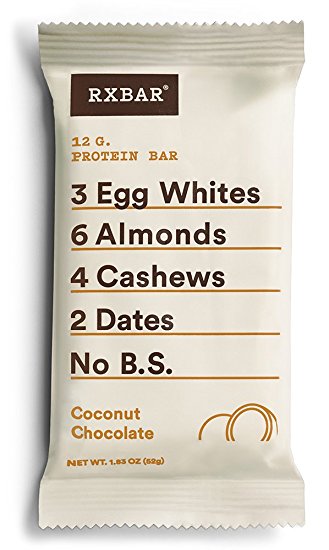 RXBAR Whole Food Protein Bar, Coconut Chocolate, 1.83 Ounce (4 Bars)