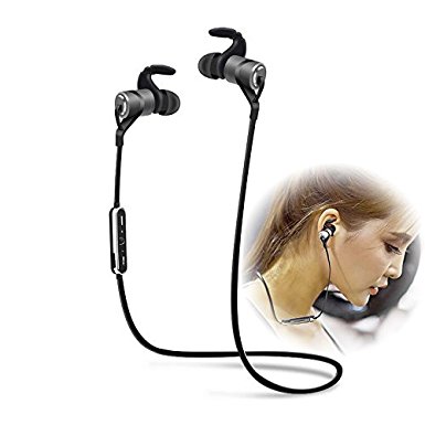 Ubit SoundBuds Wireless Headphones - Sweatproof, Bluetooth 4.1 Magnetic In-Ear Sport Earbuds and Noise Cancellation, Secure Fit Bluetooth Headset for Running, Workout and Gym(Gray)