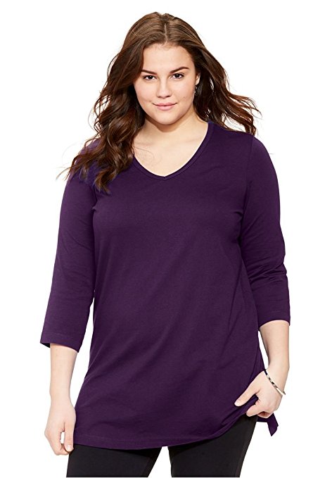 Women's Plus Size Top, The Perfect Tunic With 3/4 Sleeves