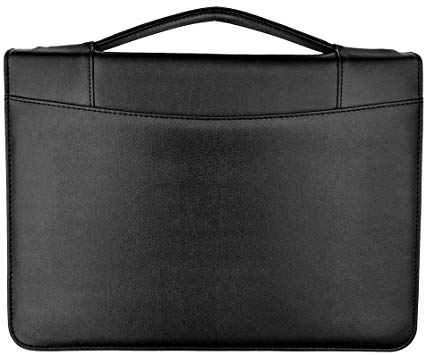 (2019) New Improved- MSP Sale Presentation Briefcase | Portfolio with Binder Pockets, Retractable Handle, Zipper Closure, for Professional and Interview Resume Holder