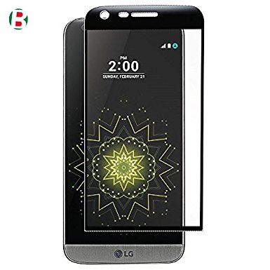 LG G5 Screen Protector Full Coverage Screen Protector for LG G5 HD Clear Anti-Bubble Tempered glass (Black)