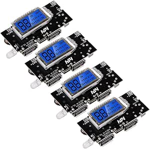 Dual USB 18650 Battery Charger Protection Module 4pcs, Power Bank PCB Module Board, Dual USB 5V 1A 2.1A