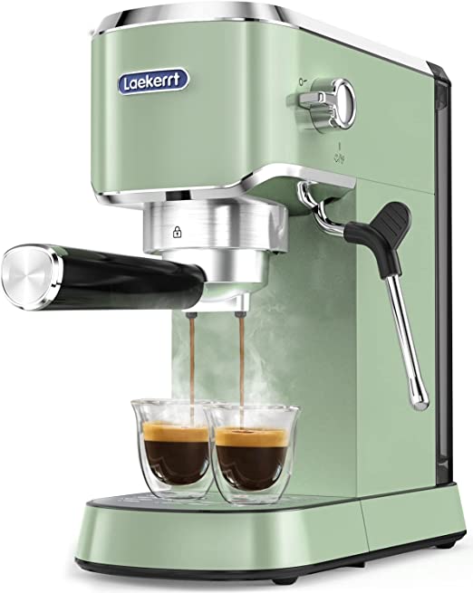 20 Bar Espresso Coffee Machine with Steam Wand for Latte Espresso Mint Green