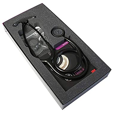 3M Health Care MMM 5803 Littmann Classic III Monitoring Stethoscope, Black Edition Chestpiece, Black Tubing, 27" Length