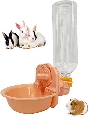 kathson Rabbit Water Bottle Pet 26oz Hanging Drinking Automatic Fountain Bunny Water Feeder Dispenser No Leak Cage Waterer Bowl for Chinchilla Cat Dog Small Animals