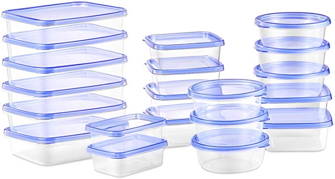 Deik Food Storage Containers, BPA-Free Plastic Lunch Containers 20 Pieces, Safe for Dishwasher, Freezer, Microwave, FDA Approved