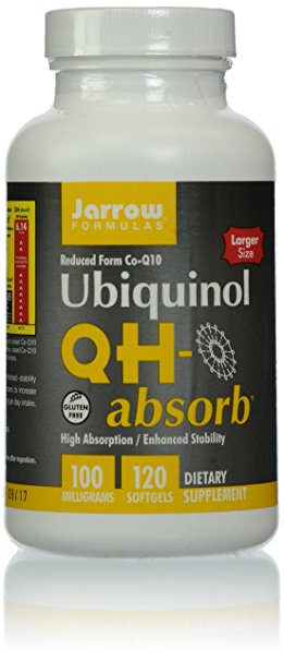 Jarrow Formulas Ubiquinol  QH-Absorb, High Absorption / Enhanced Stability, 100 mg, 120 Softgels