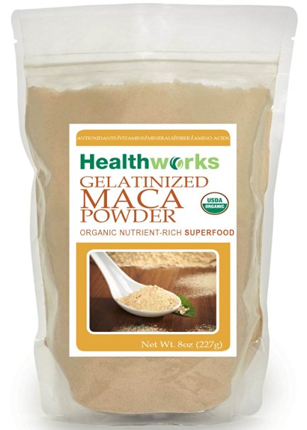 Healthworks Gelatinized Maca Powder Organic, 8 Ounce