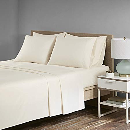 Comfort Spaces Ultra Soft, Thick & Durable - Microfiber Plush Twill - Velvet Feel - Deluxe Sheet Set With Deep Pocket - 6 Piece - Full - Ivory - 1 Flat Sheet, 1 Fitted Sheet and 4 Pillow Cases