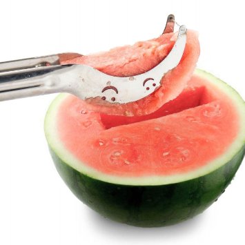 Watermelon Slicer, Hard Crafts Watermelon Slicer Corer Stainless Steel Quick Melon Cantaloupe Fruit Peeler, Smart Kitchen Gadget & Perfect Gift