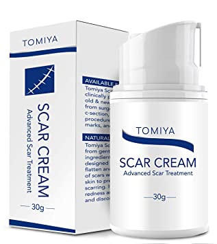 Tomiya Scar Cream, Advanced Scar Treatment, Soften The Meat Fiber, Promote New Skin Growth, for Face, Body, Stretch Marks, C-Sections, Surgical, Acne, and Burn Scars Removal, Clinically Proven, 30g