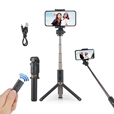 Farway Bluetooth Selfie Stick Tripod with Foldable Extendable and Tripod Stand for iPhone 7 6S Plus 6S 6 Plus 6 5S Android Samsung Galaxy S6 S5
