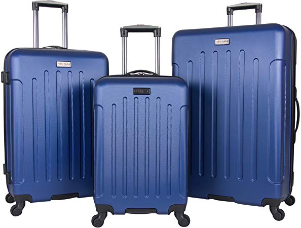 Heritage Travelware Lincoln Park Hardside 4-Wheel Spinner 3-Piece Luggage Set; 20" Carry-on, 24", 28", Cobalt Blue