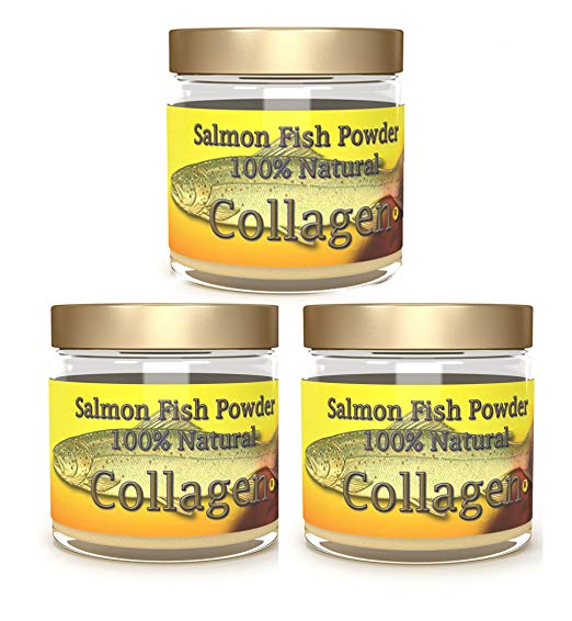 SALCOLL COLLAGEN Salmon Collagen Powder - Organic Collagen for Aids Tissue Cartilage & Bone Regeneration for Extra Energy Mobility & Vitality - 3 Pack