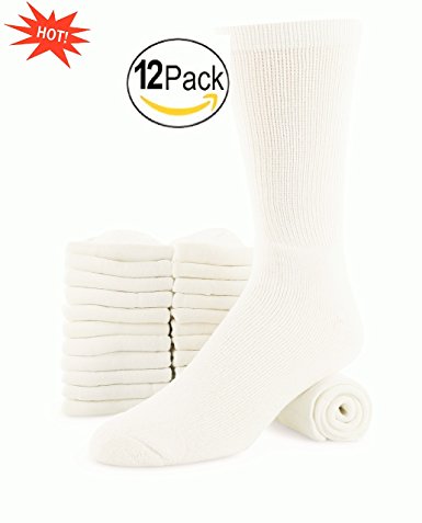 Men's 12 Pack Big & Tall Soft Cotton full Cushion Athletic Fit Sports Sock Shoe Size 11-14 Made For Top National Brand