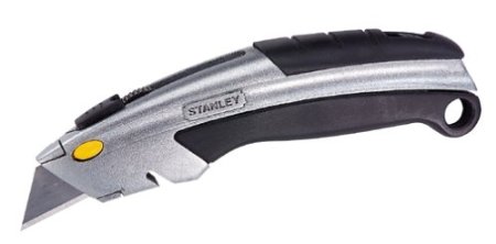 Stanley 10788 Curved Quick-Change Utility Knife Stainless Steel Retractable Blade 3 Blades