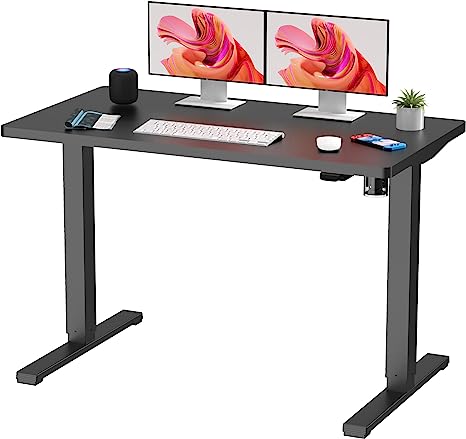 SANODESK EP1E 120 * 60 Electric Standing Desk Height Adjustable Standing Desk Sit Stand Desk Adjustable Desk Stand Up Desk for Home Office(Black Frame  Black Desktop)