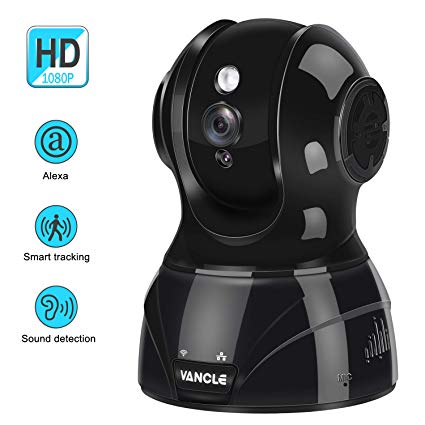 Vancle Wireless IP Camera, 1080p HD Security Camera with Motion Detection Night Vision 2-Way Audio Pan/Tilt/Zoom Supports 2.4G Wi-Fi for Home Surveillance Baby/Elder/Pet Monitor