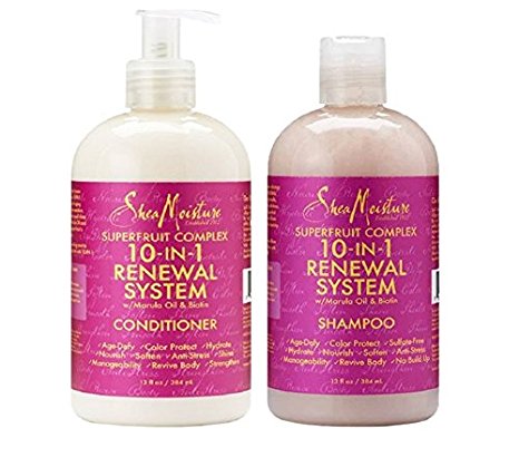 Shea Moisture Superfruit Complex 10-in-1 Renewal System Shampoo & Conditioner 13 fl oz each