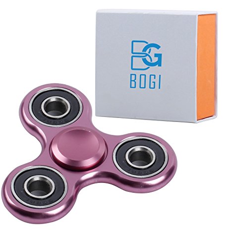BoGi Hand Spinner Fidget Toy - High Speed Spins4-6 Mins - Premium Bearing - Durable Steady Helps Stress Relief ADD ADHD Anxiety Boredom for Adults  Gift Box