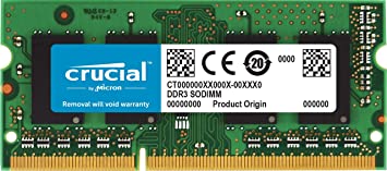 Crucial 16GB Single DDR3L 1600 MT s PC3L-12800 SODIMM Memory CT204864BF160B