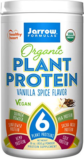 Jarrow Formulas Organic Plant Protein, Vanilla Spice, 16 Ounce