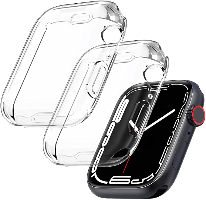 KIMILAR (2 Pack) Screen Protector compatible with Apple Watch Series 7 45mm, Soft TPU Edge to Edge Full Screen Coverage Protective Case Cover compatible with iWatch Series 7 (45mm) 2021 Version