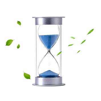GOCTOS Hourglass Sand Timer 10 minutes Sand glass Timer for Romantic Mantel Office Desk Book Shelf Curio Cabinet Christmas Birthday Gift Kids Games Classroom Kitchen Home (10 min, blue)
