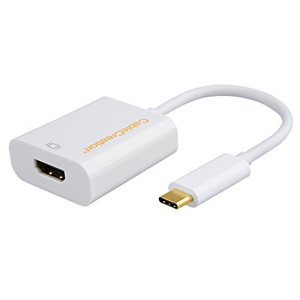 CableCreation Gold USB 3.1 Type C (USB-C) to HDMI Adapter (DP Alt Mode) for Apple The New Macbook/ Chromebook Pixel/Dell XPS 13/Yoga 900/Asus Zen AIO/Lumia 950/950XL,White