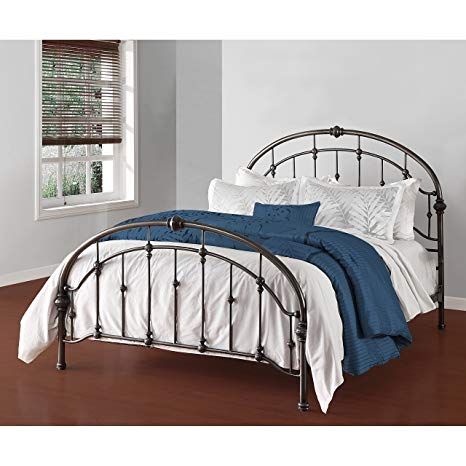 Dorel Living Queen Metal Bed, Antique Pewter