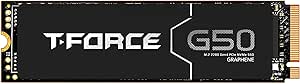 TEAMGROUP T-FORCE G50 1TB SLC Caching 3D TLC NAND NVMe InnoGrit PCIe Gen4x4 M.2 2280 Gaming SSD with ultra-thin graphene heat spreader works with PS5 Read/Write 5000/4800 MB/s TM8FFE001T0C129