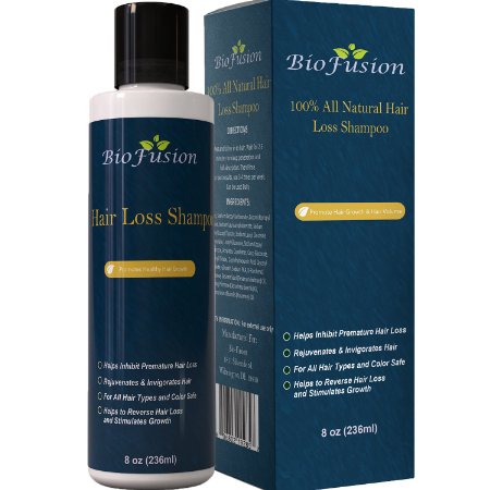 Hair Loss Shampoo for Men and Women - Best Topical Hair Regrowth and Prevention Treatment - Use to Improve Thinning Hair and Anti Hair Loss - Dry Oily and Damaged Hair - Safe - USA Made By Biofusion 8 oz