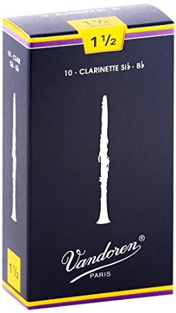 Vandoren CR1015 Bb Clarinet Traditional Reeds Strength 1.5; Box of 10