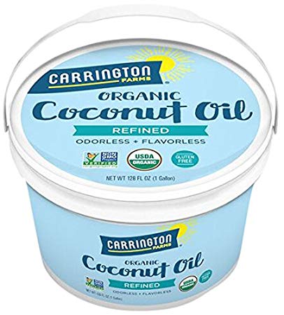 Carrington Farms Organic Refined Coconut Oil, Gluten Free, Non-GMO Verified, 1 Gallon, Packaging May Vary