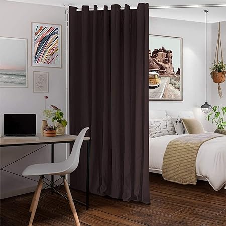 FLY HAWK Room divider curtain rod，No drilling Anywhere Expandable Room Divider, Tension Curtain Rod, Damage Free, maximum extension 7 to 70 inch Silver