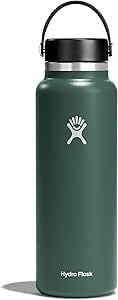 Hydro Flask Wide Mouth vacuum insulated stainless steel water bottle with leakproof closeable lid for cold water drinks, sports, travel, car and school