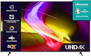 Hisense 65 Inch UHD Smart TV 65E6KTUK - Dolby Vision, Pixel Tuning, Voice Remote, Share to TV, and Youtube, Freeview Play, Netflix and Disney (2023 New Model), Operating System VIDAA