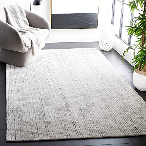 SAFAVIEH Abstract Collection 10' x 14' Ivory/Grey ABT470F Handmade Premium Wool & Viscose Living Room Dining Bedroom Area Rug