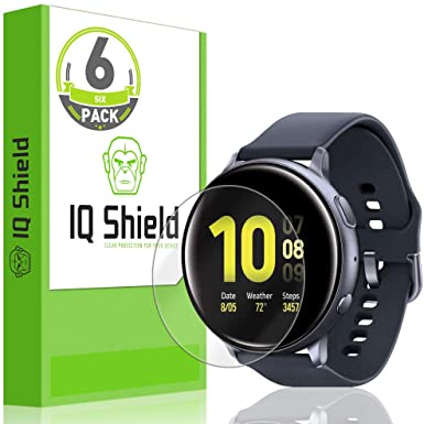 IQ Shield Screen Protector Compatible with Samsung Galaxy Watch Active2 (44mm, 2019)(6-Pack) LiquidSkin Anti-Bubble Clear Film